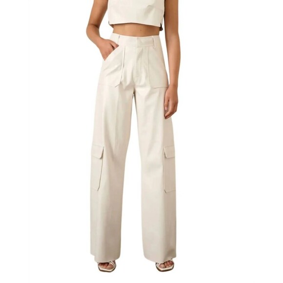OSCAR the Collection Kure TrousersWomens US 10NWOTWide Leg Pleather Pearl